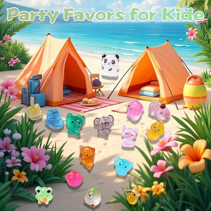 Mini Glow In The Dark Animal Resin Models, Resin Animals Mystery Bags, Individually Wrapped Blind Bags Tiny Animal Figurines, Collectible Mini Animals For Fairy Garden, DIY Crafts (50, animals)