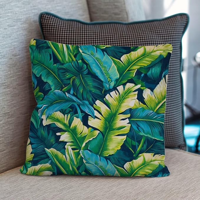 Turquoise Lime Green Outdoor Throw Pillow Covers Teal Blue Aqua Tropical Waterproof Throw Pillowcase 18x18 in Classic Accent Pillows for Patio Couch Tent Sofa