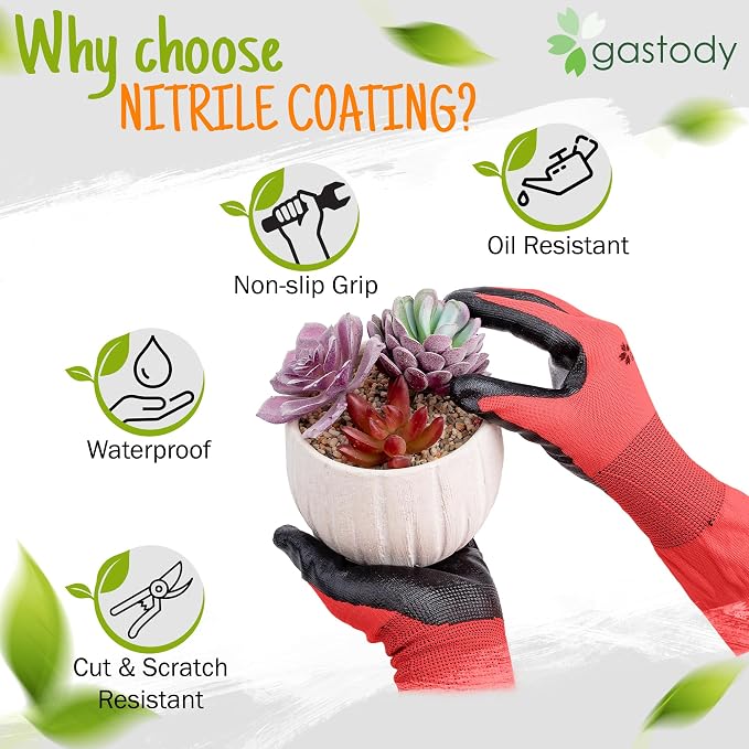 Long Sleeve Gardening Gloves for Women & Men, Long Cuff Garden Gloves | Multipurpose heavy-duty design for outdoor & indoor use; extended cuff shields forearms from thorns, scratches & dirt