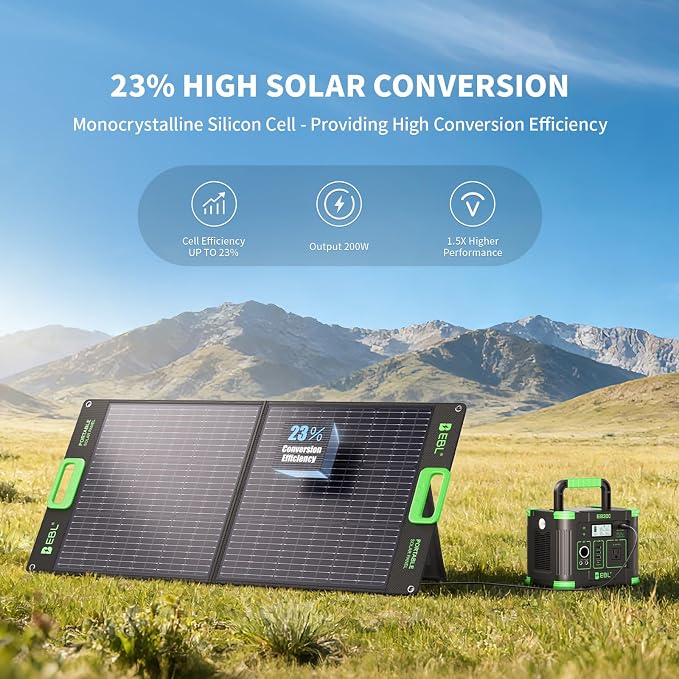 EBL 330W Portable Power Station with 100W Portable Solar Panel, 288.6Wh USB-C PD60W 330W Pure Sine Wave Solar Generator, Foldable Solar Panel for Camping, Emergency Backup