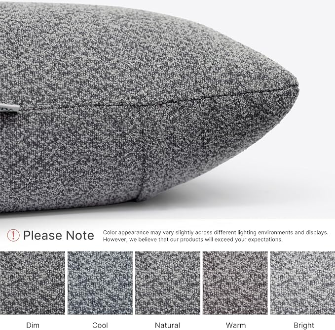 Outdoor Lumbar Pillow Set of 2 with Inserts, Outdoor Throw Pillow Water Resistant for Patio Furniture, 12x20 Inch Outdoor Pillows with Removable Zipper Cover