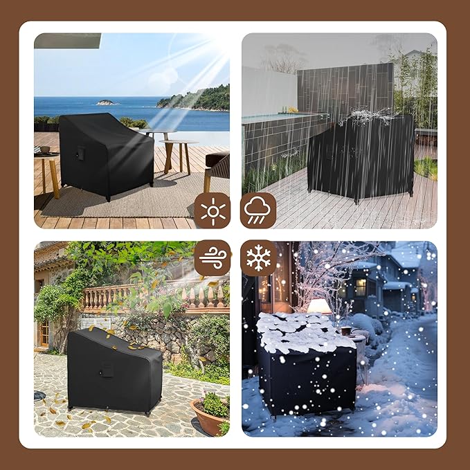 iBirdie Waterproof Outdoor Chair Covers 32W 37D 36H inch 2 Pack Patio Furniture Covers