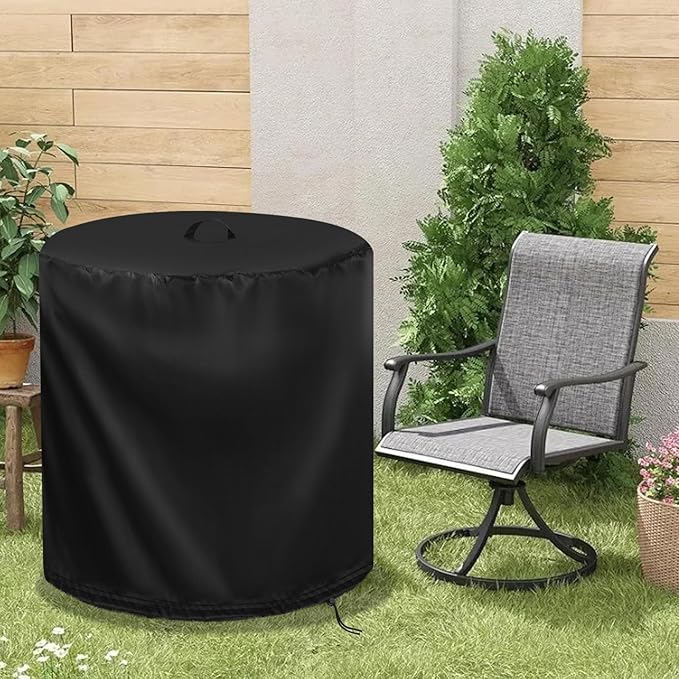 Patio Table Cover for Decksplore 23.6” Outdoor Patio Side Table, Waterproof Bistro Table Round Table Cover Small End Table Cover- 24"D x 27"H, Black