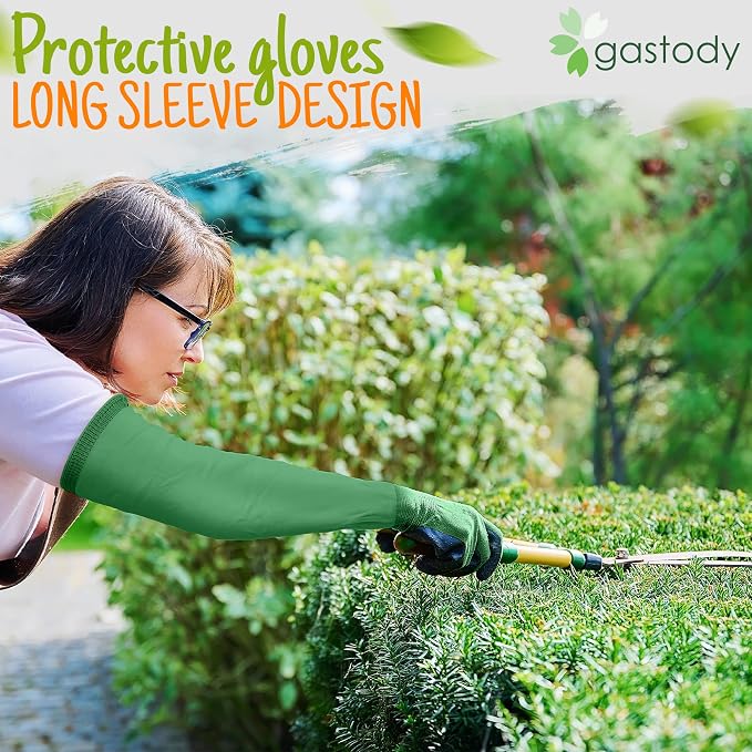 Long Sleeve Gardening Gloves for Women & Men, Long Cuff Garden Gloves | Multipurpose heavy-duty design for outdoor & indoor use; extended cuff shields forearms from thorns, scratches & dirt