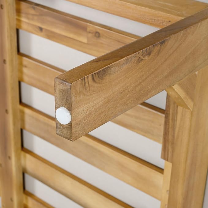 Outdoor 4pc Acacia Wood and Rope Sectional Patio Corner Set