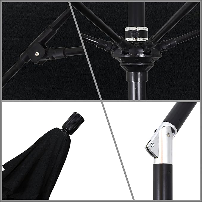California Umbrella 9' Round Aluminum Pole Fiberglass Rib Market Umbrella