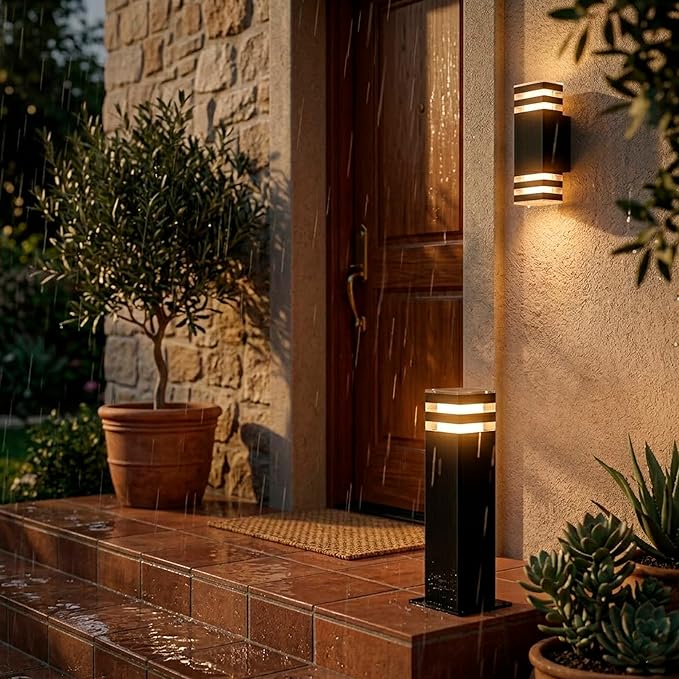 Wired Lights Outdoor Waterproof IP65 Wall Light Super Bright Starburst Shadow Pattern 2 x GU10 Sockets, 1 Pack Professional Landscape Lighting for Garden, Yard, Patio & Walkway