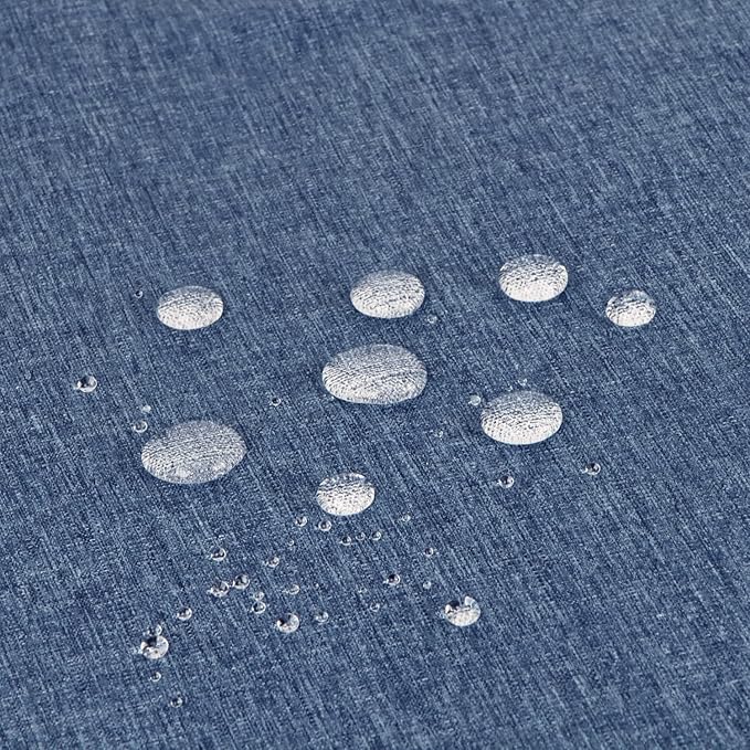 Outdoor Tablecloth Wrinkle-Free Stain Resistant Waterproof Polyester Fabric Table Cover with Zipper Umbrella Hole for Picnic/Party/Dinner/Patio Garden(70inch Round,Zippered,Denim Blue)