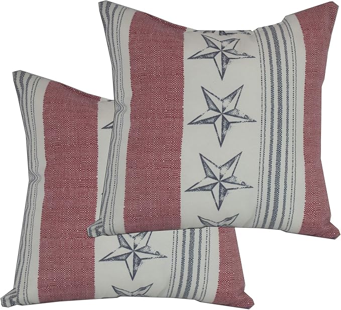 Comfort Classics Inc. Set of 2 Flower Star Pattern Throw Pillow 16x16x5.5In. in Spun Polyester.