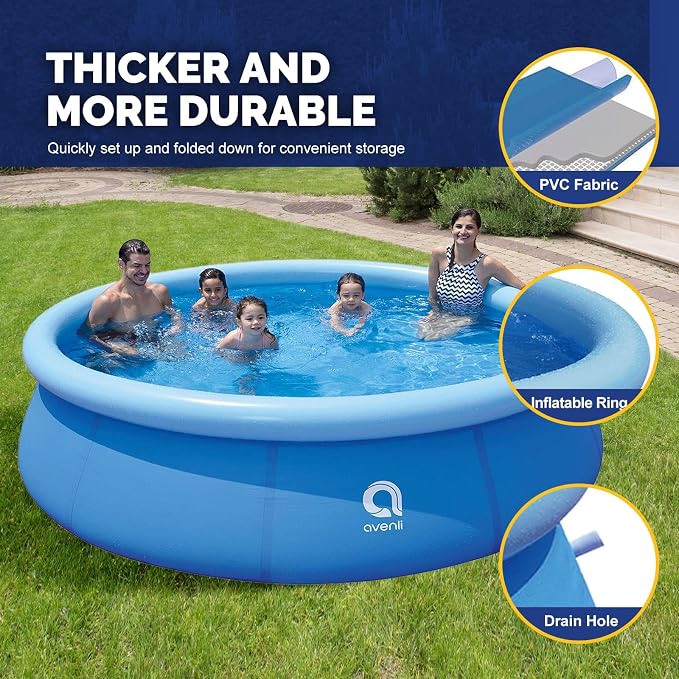 DIMAR GARDEN 15ft x 36in Inflatable Swimming Pool, Outdoor Above Ground Blow Up Pools
