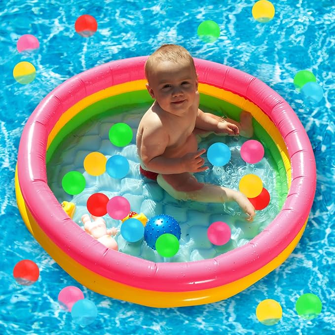 Honoson Inflatable Kiddie Pool Baby Pool with 50 Pcs Balls, Inflatable Swimming Pools Blow up for Beach Water Play Backyard Summer Indoor and Outdoor Party Supplies(47.2 Inch)