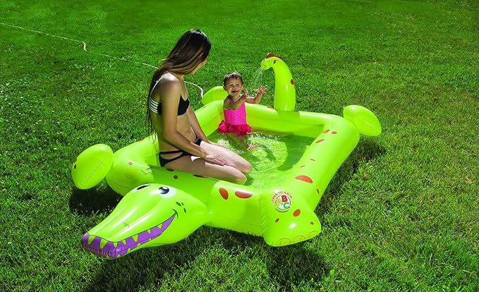 Poolmaster Crocodile Spray Inflatable Kiddie Swimming & Wading Pool for Toddlers