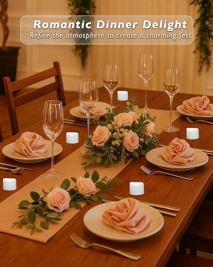 Raycare Cool White Battery Operated Tea Lights, 200+Hour Electric Flickering Flameless Candles, Realistic Votive LED Tea Lights for Wedding Party Table Thanksgiving Christmas Decorations, Pack of 12