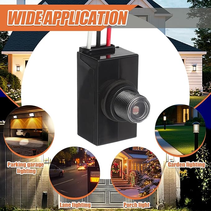 2 Pack Dusk to Dawn Sensor 120-277V Photoelectric Switch Photocell Light Sensor Hardwired Post Eye Light for Most Outdoor Lighting Fixtures