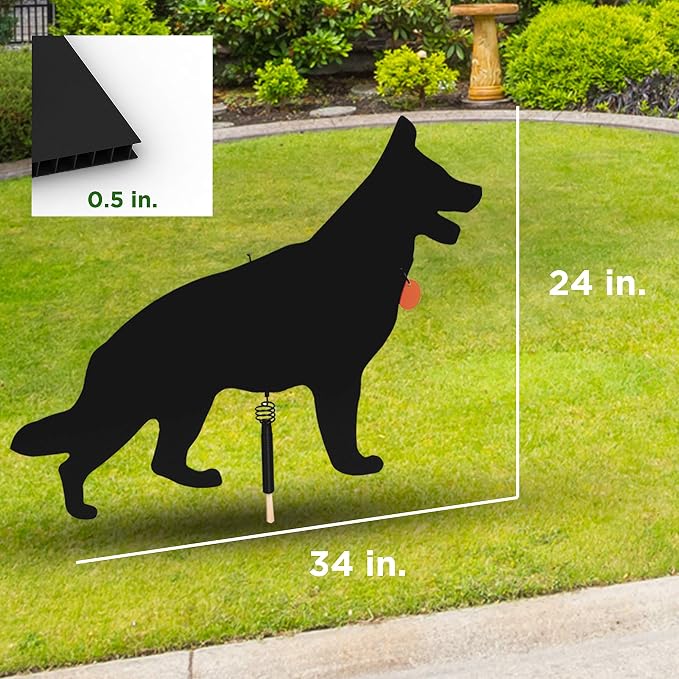 Lone Dog Decoy - Predator Decoys, Repellent for Geese, Deer - Goose Deterrent, Dog Decoy to Keep Away Pests - Predator Replica Visual Scare Device