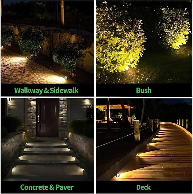3000K Landscape Well Lights, 6W 420LM LED Low Voltage 12V Ground Lights, IP67 Waterproof Aluminum Oil-Rubbed Bronze, Anti-Glare Outdoor Lighting for Pathway, Tree, Walkway