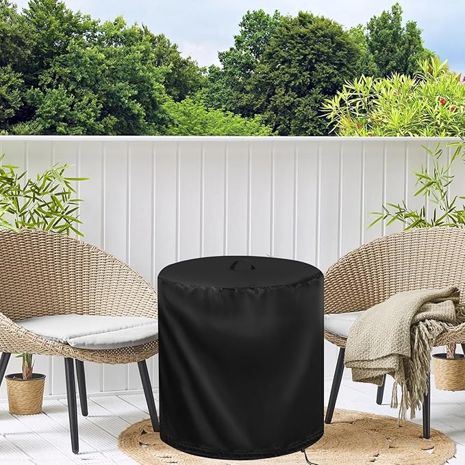 Patio Table Cover for Frstem 14" Patio Table, Waterproof Outdoor Side Table Small Porch Table Cover Round End Table Cover- 14"D x 22"H, Black