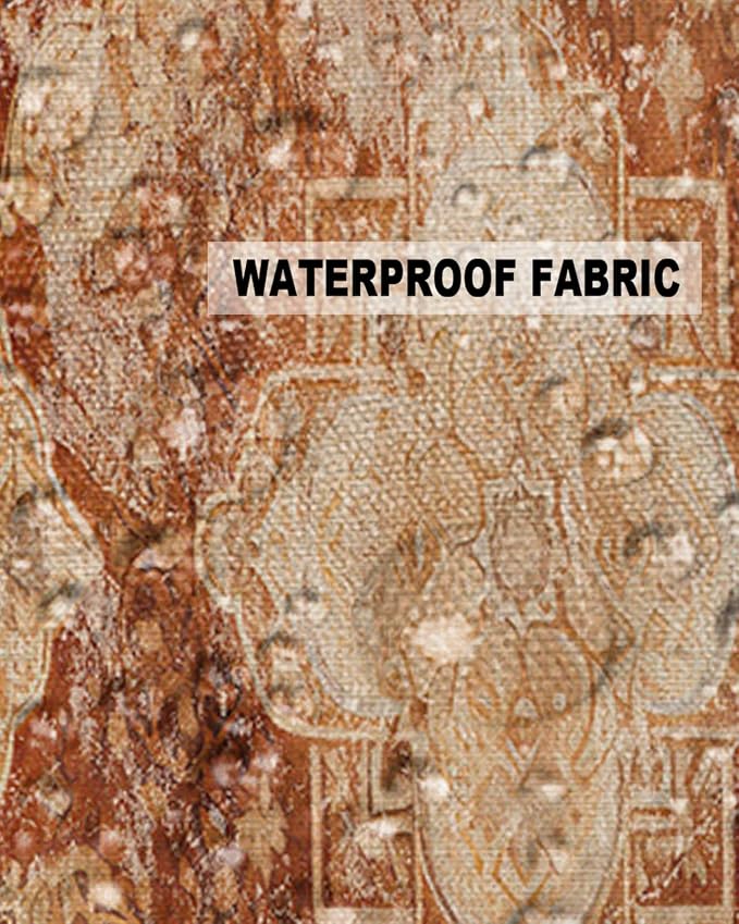 Outdoor Waterproof Pillow Covers Set of 2, Meddle Century Vintage Brown Mural Pattern Patio Throw Pillow Covers, Decorative Cushion Case for Couch Sofa Furniture Garden, 26x26 Inch