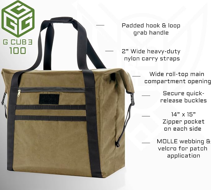Xtreme Sight Line ~ G CUBƎ 100 Faraday Bag + XTECH Faraday Bag for Medium to Large Generators and Electronics ~ Protects Against EMP/CME/EMF/RF ~ Coyote Brown Combo