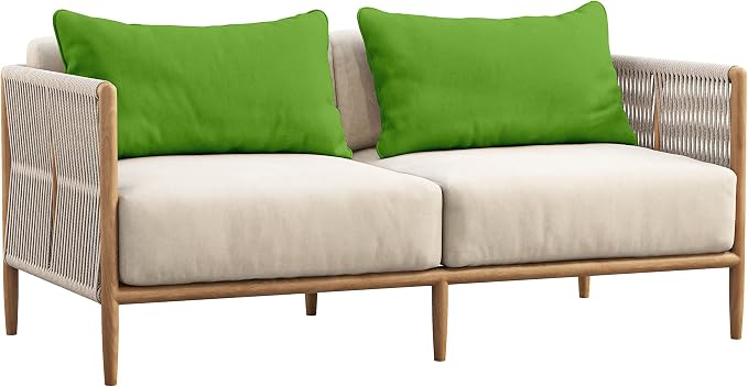 Indoor/Outdoor Polyester Fabric Lumbar Pillow Cover, All-Weather Waterproof Rectangular Cushion Case for Patio Furniture, 16 x 24 Set of 2 -Green