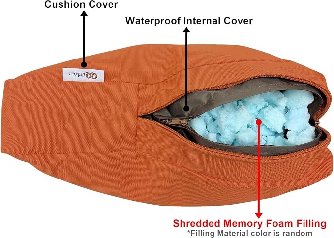 2 Pack 20X18 Inch Outdoor Back Cushion Memory Foam Pillows with Waterproof Internal Cover for Patio Furniture, Sofa, Loveseat, Deep Seat Chair - Rust Color