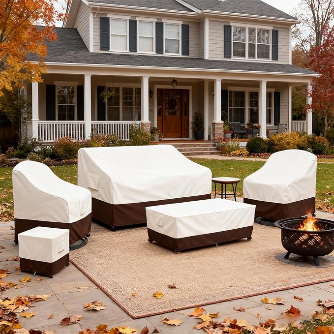 Bitubi Waterproof 2 Pack Outdoor Swivel Chair Cover for Patio Chair Size Up to 30W x 34D x 38.5H inch,Outdoor Lawn Patio Furniture Covers (Brown)