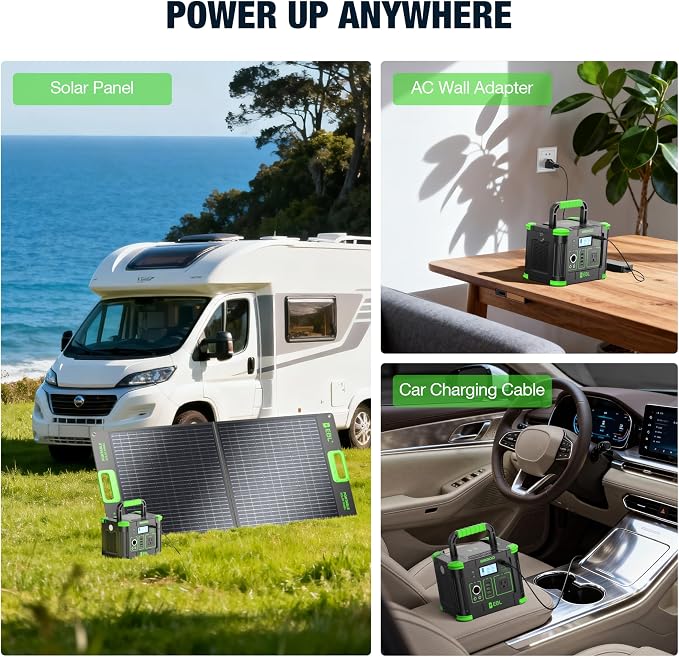 EBL 330W Portable Power Station with 100W Portable Solar Panel, 288.6Wh USB-C PD60W 330W Pure Sine Wave Solar Generator, Foldable Solar Panel for Camping, Emergency Backup
