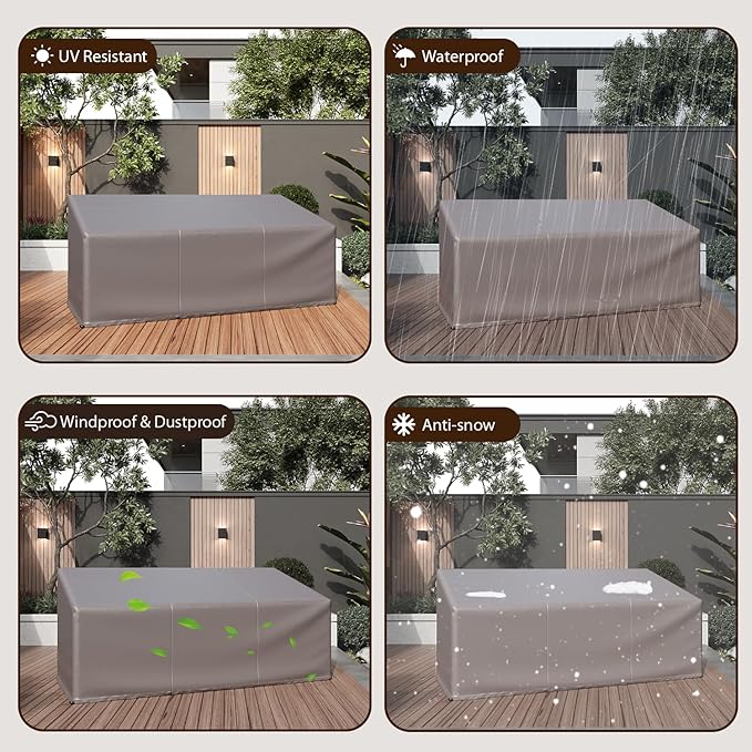 Waterproof Outdoor Sofa Cover, Heavy Duty Outdoor Couch Cover, Large Lawn Patio Furniture Covers with Adjustable Cord Lock, 600D Heavy Duty Oxford Cloth (Gray, 79"W x 38"D x 35"H-1Pack)
