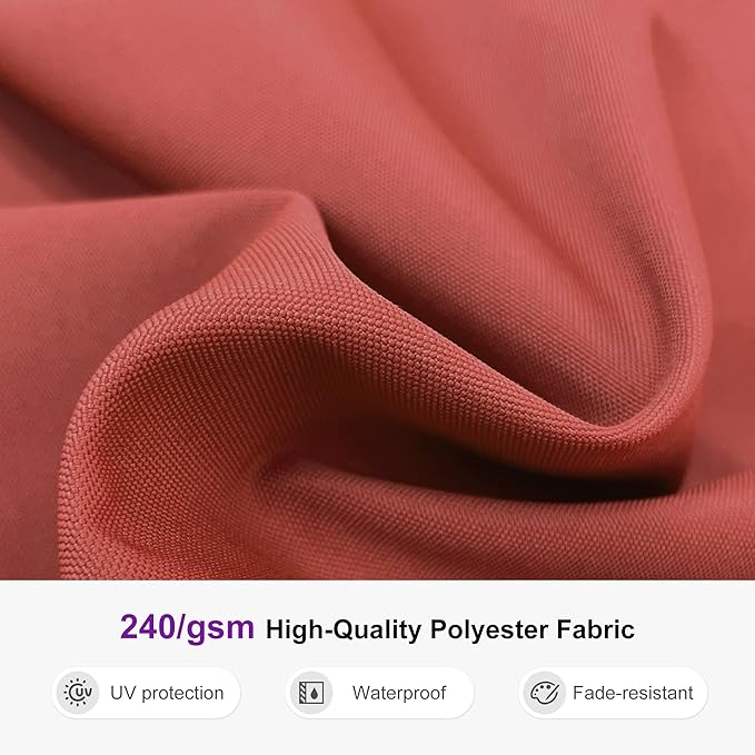 PURPLE LEAF 12ft Patio Umbrella Outdoor Round Large Cantilever Umbrellas Windproof Offset Umbrellas Heavy Duty Sun for Garden Deck Pool Patio, Brick Red