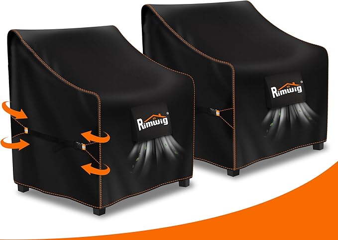 Patio Chair Covers Waterproof 2-Pack Wicker Swivel Chair Covers All-Weather Windproof & UV Protection Outdoor Furniture Covers Keep Your Chairs Like New 32x35x26x36inch
