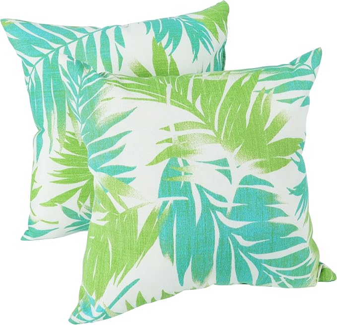 2 Pack Outdoor Throw Pillows, 18x18 Decorative Pillows with Insert, Waterproof Patio Cushions for Garden, Porch, Poolside, Soft Outdoor Pillows Decorative Pillow Covers for Indoor Outdoor