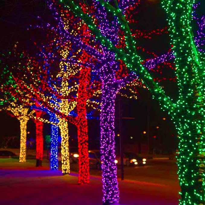 DAZZLE BRIGHT Christmas 300 LED String Lights, 100FT Connectable String Lights with 8 Lighting Modes, Xmas Vintage Decorations for Indoor Outdoor Party Supplies Yard Garden Decor (Green)