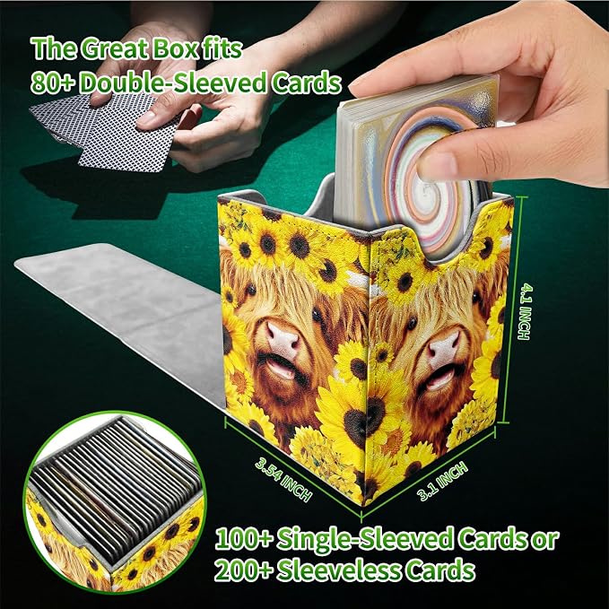 Rose Clock Card Deck Box for MTG, Personalized Card Storage Case Fits 120+ Sleeved Cards, Premium Leather TCG Box with Strong Magnetic Closure for Magic, CCG, PTCG, Baseball Cards