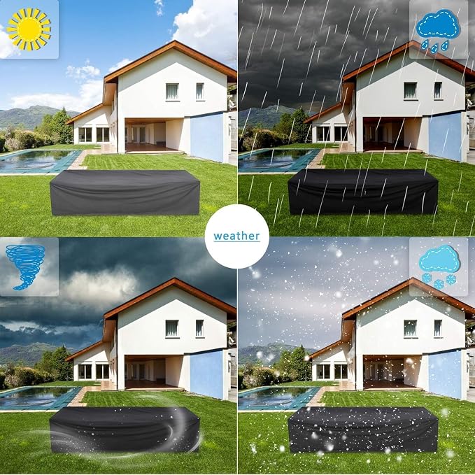 Betterland 7 Piece Outdoor Sectional Sofa Patio Furniture Set, All-Weather PE Rattan Wicker Patio Conversation Set with Washable Cushion, Glass Table and Waterproof Cover(Grey)
