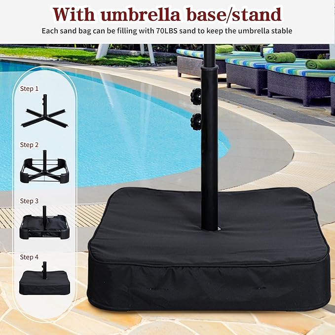 Vongrasig 13FT Large Patio Umbrellas with Base Included, Outdoor Double sided Pool Umbrellas with Crank Handle, Large Rectangle Table Umbrella for Poolside Backyard Market, Grey