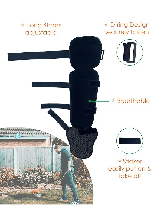 Protective Shin Guard Brush Gaiter with Comfortable Sponge Cushion for Trimming Weed eating Mowing