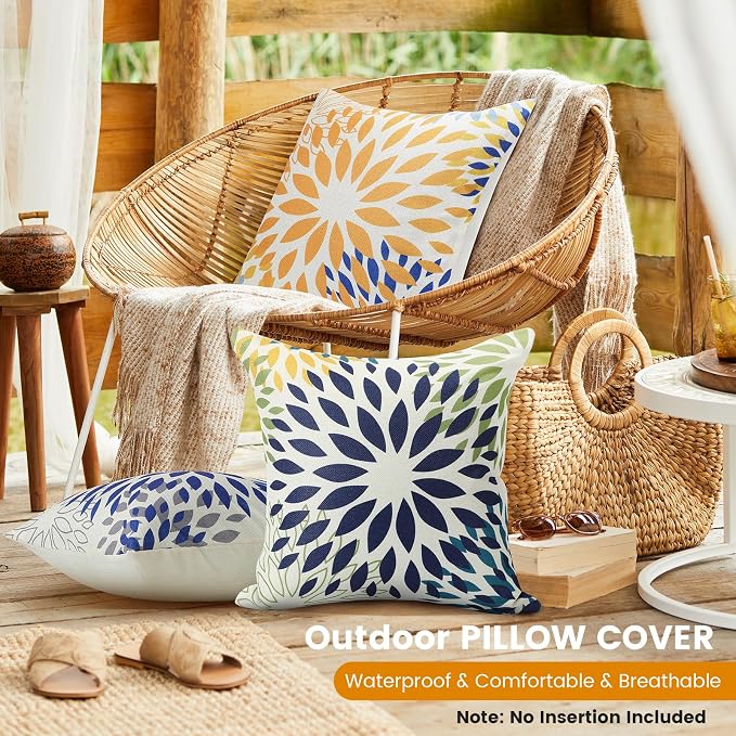 Passionbility Outdoor Pillow Covers, Waterproof Throw Pillow Cover 18x18 | Set of 2 Pillow Covers, 18×18 Inch Standard Size, Soft & Skin-Friendly Texture, Machine Washable & Easy Care, Versatile Use
