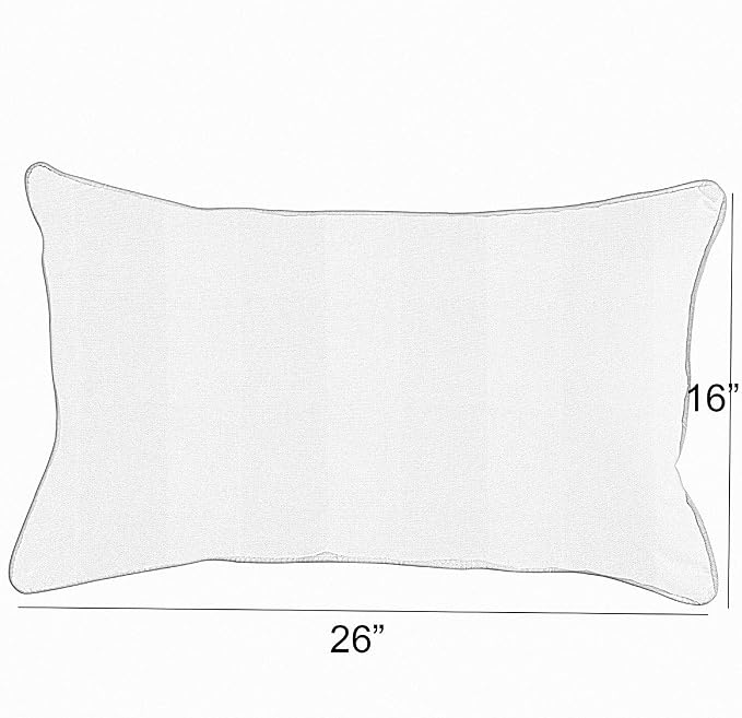 Sorra Home x Sunbrella Indoor/Outdoor Lumbar Pillow, 16 x 26, Black, Set of 2