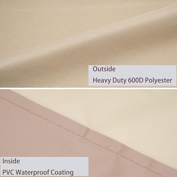 Patio Chair Cover, Heavy Duty Waterproof Outdoor Deep Seat Cover, All Weather Protect Lawn Patio Furniture Cover, 2 Pack, Medium-38inch, Beige & Brown