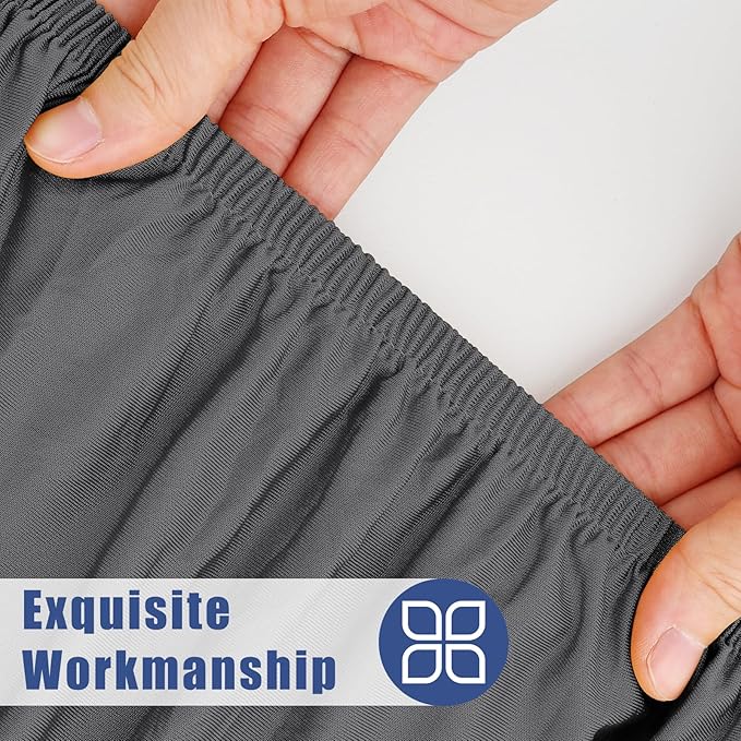 Moosfor Spandex 5 Foot Rectangle Table Cloth 2 Pack, Elastic Fitted Tablecloths for Picnic, Stretch Washable Patio Table Cover for Outdoor, Camping, Banquet and Parties (Dark Grey, 30"x60")