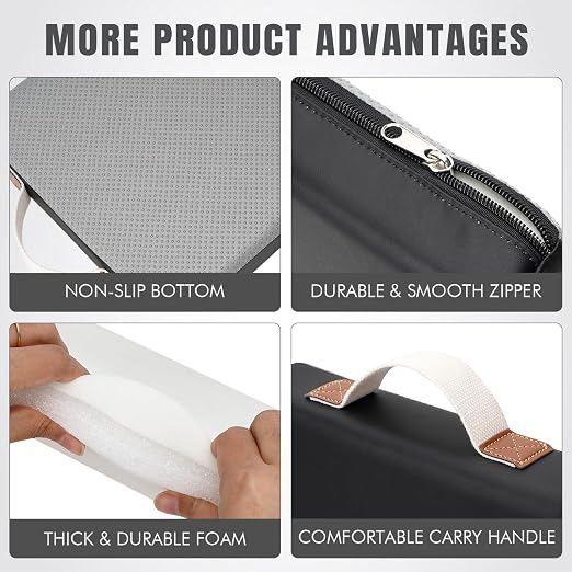 HappyPicnic Waterproof Garden Kneeling Pad, 2in Thick, Black, 1 Pack | Soft High-density Foam knee support, with Handle, Easy to Clean, Non-slip, for Gardening, Yoga, Prayer, Housework, Exercise
