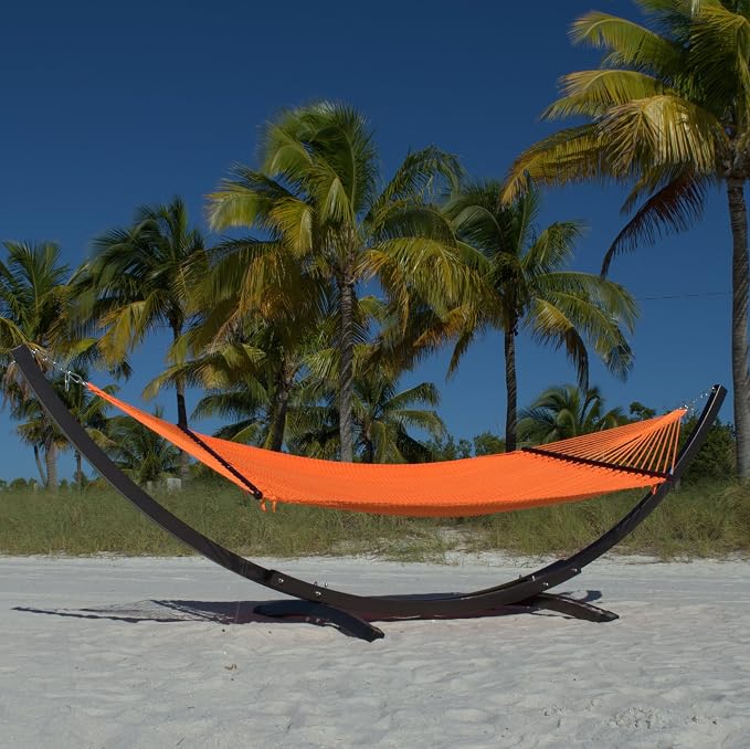 Double Caribbean Hammock - Soft-Spun Polyester - 48 inch (Orange)