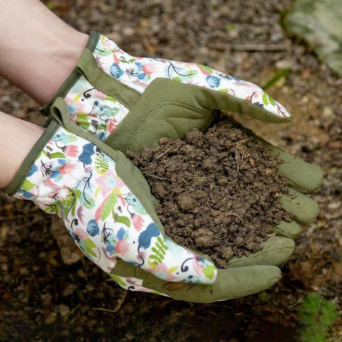 Baidast Gardening Gloves for Women, Breathable Leather Garden Gloves with Grip, Thorn Proof Work Gloves
