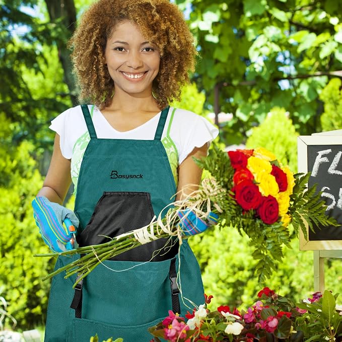 Gardening Apron, Garden Apron with Pockets for Women and Men, Farm Apron for Harvesting Picking Weeding