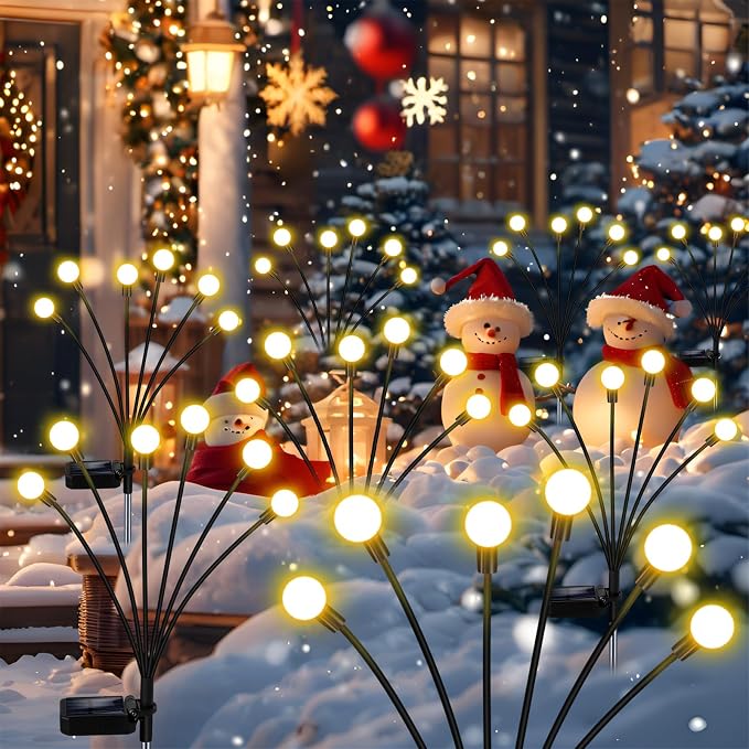 Solar Garden Lights Outdoor Waterproof, Swaying Firefly Light, Garden Decor | 10 Pack Solar Firefly Lights, Auto On/Off Decor for Yard, Patio, Pathway and Lawn, Gifts for Women, Christmas Decor