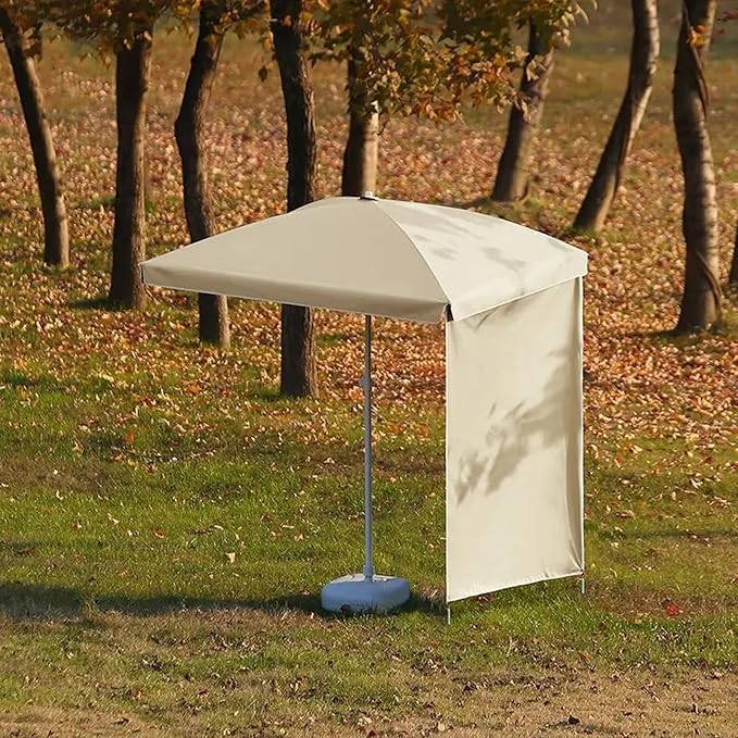 Foldable Outdoor Umbrella With Side Curtain For Privacy And Sun Protection, Patio Umbrella, For Beach Patio Garden Poolside Backyard(Green,Enlarged version)