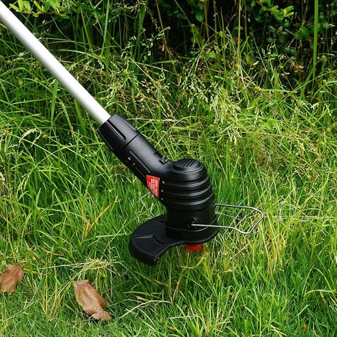 Electric Weed Wacker Cordless Stringless Garden Tool Cordless Lawn Trimmer Cordless Rechargeable Grass Trimmer String Grass Trimmer with 20 Blades for Garden Lawn Weeding (U.S. regulations)