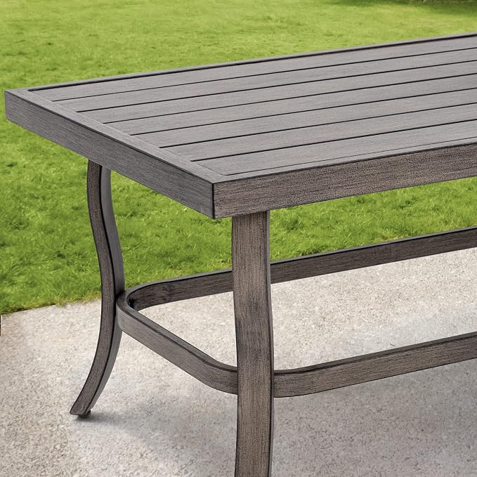 HAPPATIO 4 Piece Aluminum Patio Furniture Set, 5-Person Outdoor Swivel Chairs and 3-Seat Sofa, All-Weather Outdoor Sectional Sofa with Comfortable Cushions and Coffee Table(Gray)