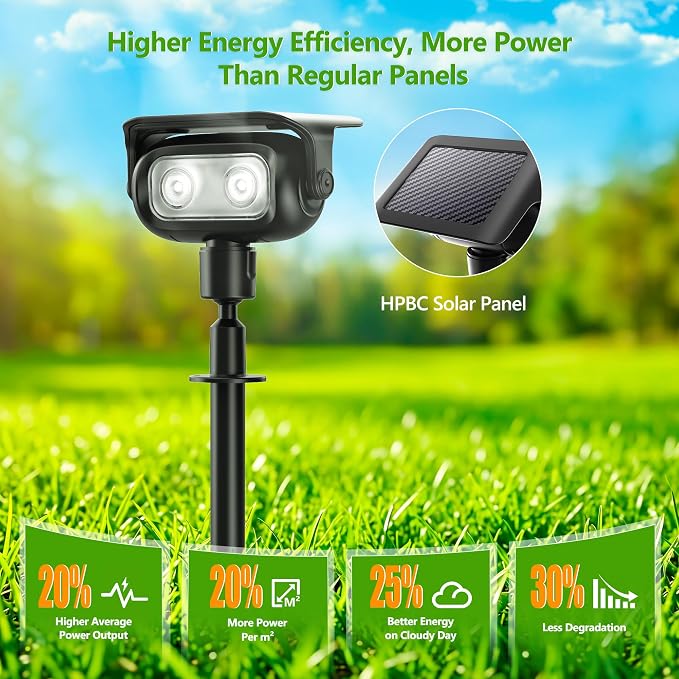 Brizled Solar Spot Lights Outdoor Color Changing 4 Pack Landscape Spotlight | RGB 9 Color 11 Mode; 360° Rotation; Waterproof; Stake/ Wall Mounted LED Uplights for Outside Halloween Xmas Yard Tree Garden
