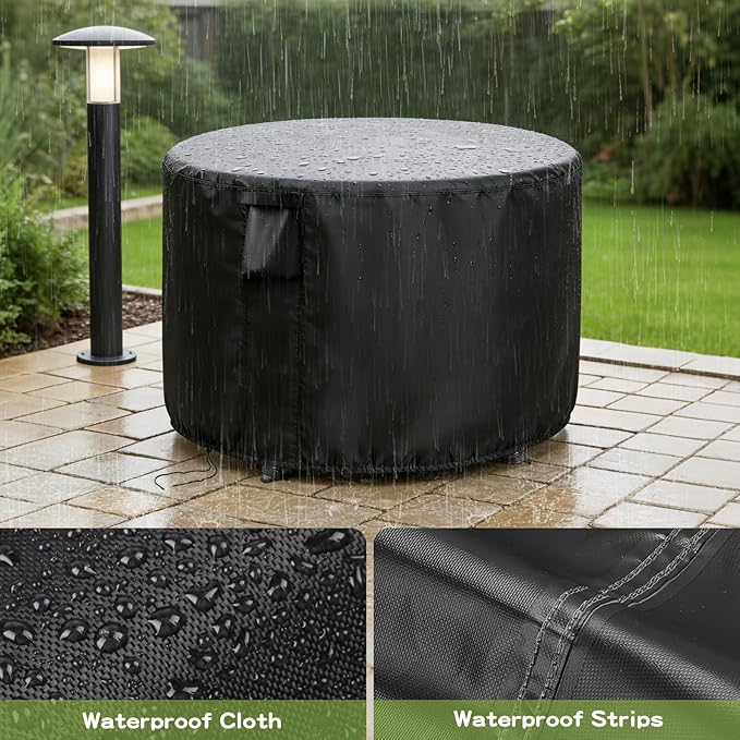 Patio Furniture Covers Round, 42 Inch Outdoor Round Table Cover Waterproof, Rounds Patio Furniture Cover for All Weather Resistant - 42 x 28 Inch